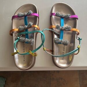 Kurt Geiger Women’s Sandals with Metallic and Multicolor Straps